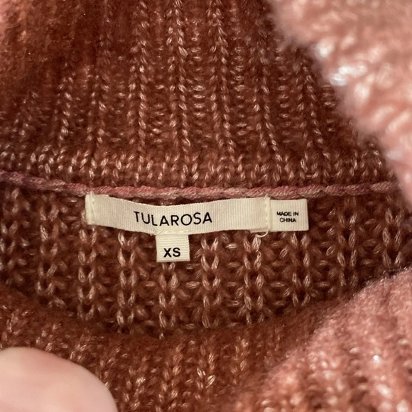 Tularosa Sweater Womens XS Pink Ribbed Knit Oversized Mock Neck Pullover Aritzia - Picture 8 of 10